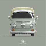 TinyQ Uno-Series 17 - Volkswagen T2 Pickup Truck (Light Gray)