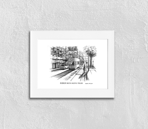 A4 Art Print (Framed) - Tram 電車