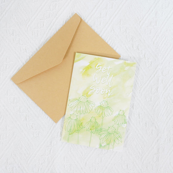 【Get Well Soon】Watercolour Blessing Greeting Card with Envelope