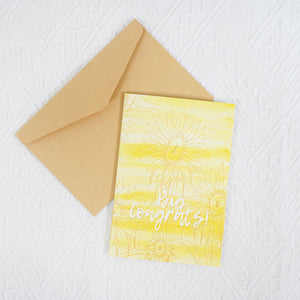 【Big Congrats!】Watercolour Blessing Greeting Card with Envelope
