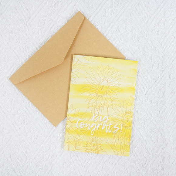 【Big Congrats!】Watercolour Blessing Greeting Card with Envelope