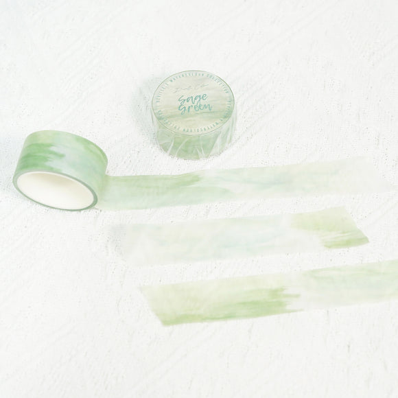 【Sage Green 綠鼠尾草】Watercolour Blessing Washi Decorative Masking Tape (Copy)
