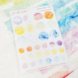 A6 Washi Sticker Sheet - Watercolour Dot | A6和紙貼紙 - 水彩點點