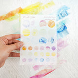 A6 Washi Sticker Sheet - Watercolour Dot | A6和紙貼紙 - 水彩點點