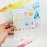 A6 Washi Sticker Sheet - Watercolour Dot | A6和紙貼紙 - 水彩點點