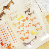 A6 PET Sticker Sheet - Sausage Dog Dachshund | A6防水PET白墨貼紙 - 腸仔狗