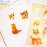 A6 Washi Sticker Sheet - Ahhhh Meow | A6和紙貼紙 - 啊啊啊貓