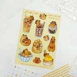 A6 Washi Sticker Sheet - Capybara HK Food