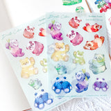 A6 Washi Sticker Sheet - Rainbow Panda | A6和紙貼紙 - 彩虹熊貓