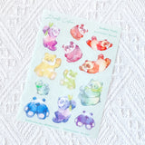 A6 Washi Sticker Sheet - Rainbow Panda | A6和紙貼紙 - 彩虹熊貓