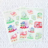 A6 Washi Sticker Sheet - Panda HK Transport  | A6和紙貼紙 - 彩虹熊貓香港交通