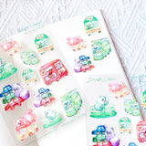 A6 PET Sticker Sheet - Panda HK Transport | A6防水PET白墨貼紙 -  彩虹熊貓香港交通