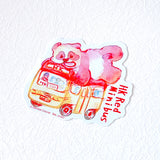 Waterproof vinyl sticker - Panda HK Red Minibus