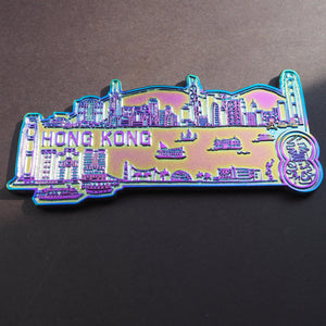 Hong Kong Skyline Magnet (Rainbow Iridescent)