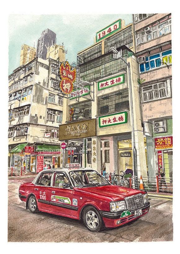 Art Print - Red Taxi