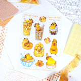 A6 PET Sticker Sheet - Capybara HK Food | A6防水PET白墨貼紙 - Capybara HK Food