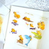 A6 PET Sticker Sheet - Capybara's Ride | A6防水PET白墨貼紙 - Capybara's Ride