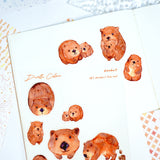 A6 PET Sticker Sheet - Wombat | A6防水PET白墨貼紙 - 袋熊