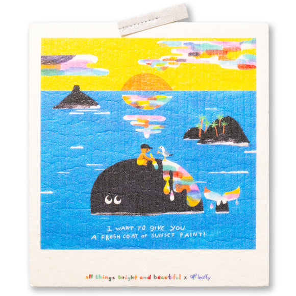 All Things Bright and Beautiful Cellulose Sponge Cloth (Sunset Paint)