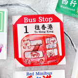 Acrylic fridge magnet - Panda HK Bus