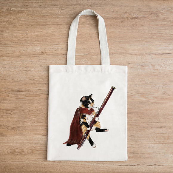 Chill Chill Cat Tote Bag - Bassoon | Chill Chill Cat 帆布袋 - 巴松管