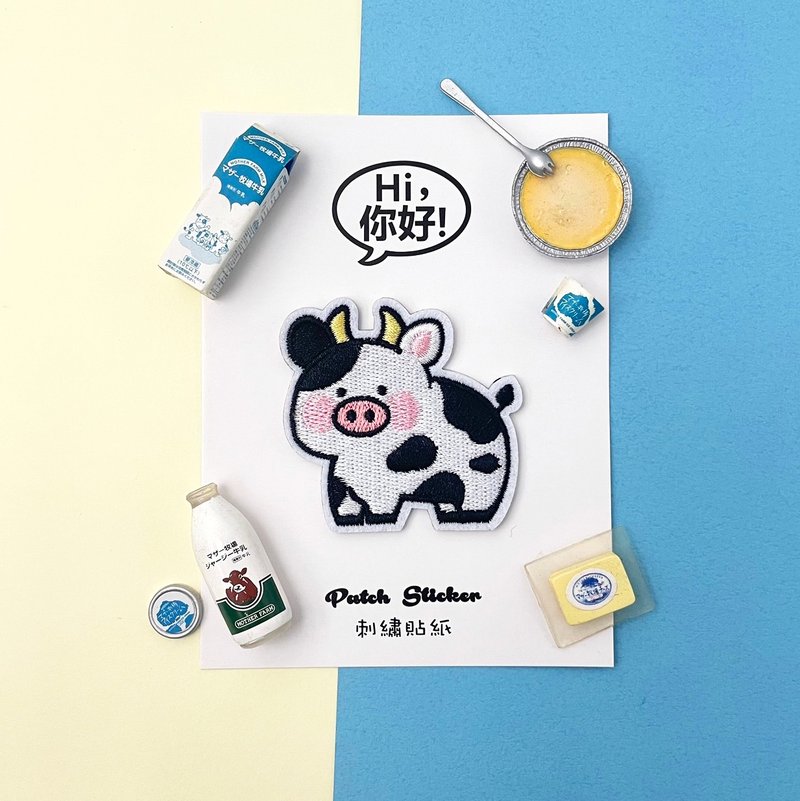 「Hi你好」Embroidery Sticker - Dairy Cattle 乳牛 - The Tree Stationery & Co ...