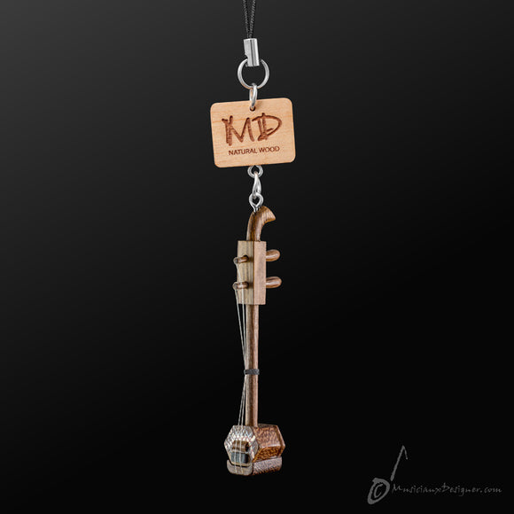 Wooden Collection Strap - Erhu (with Strings) | 有弦原木吊飾 - 二胡
