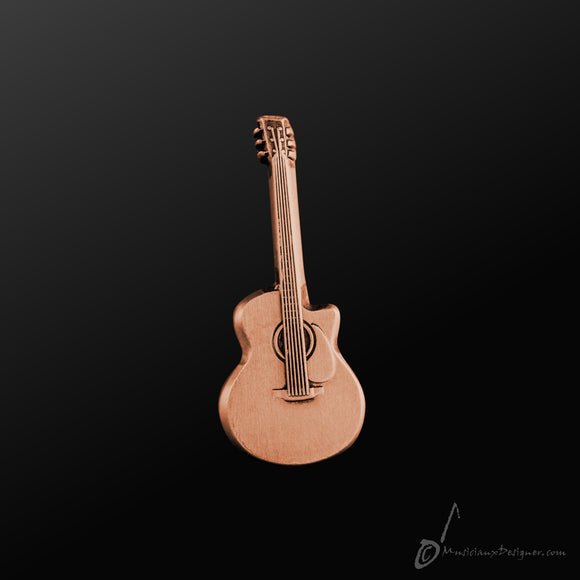 Music Metal Pin - Acoustic Guitar | 樂器金屬胸針/扣針 - 結他