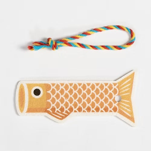 LEAFFY Koinobori Pop Up Sponge (Yellow) | 鯉魚旗天然植物百潔海綿(黃色)