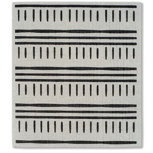 Minimalist Neutral Gray Cellulose Sponge Cloth (Dash) | 天然植物餐桌茶巾 灰色簡約風 (線條)