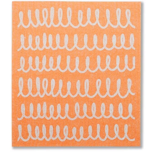 Minimalist Warmth Orange Cellulose Sponge Cloth (Wave) | 天然植物洗碗抹巾 橙色簡約風 (捲線)