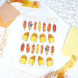 A6 PET Sticker Sheet - HK Street Food | A6防水PET白墨貼紙 -  HK Street Food