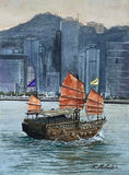 Crimson Sails - A3 Art Print (In White Frame)