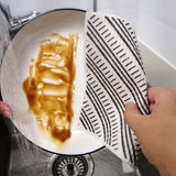 Minimalist Snow White Cellulose Sponge Cloth (Dash) | 天然植物餐桌茶巾 白色簡約風 (線條)