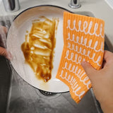 Minimalist Warmth Orange Cellulose Sponge Cloth (Wave) | 天然植物洗碗抹巾 橙色簡約風 (捲線)