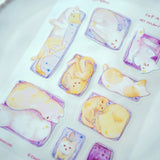 A6 PET Sticker Sheet - Cat in the box | A6防水PET白墨貼紙 -  盒子貓貓