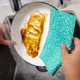 Minimalist Refreshing Green Cellulose Sponge Cloth (Noodles) | 天然植物百潔布 綠色簡約風 (線條)