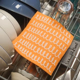 Minimalist Warmth Orange Cellulose Sponge Cloth (Wave) | 天然植物洗碗抹巾 橙色簡約風 (捲線)