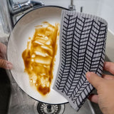 Minimalist Neutral Gray Cellulose Sponge Cloth (Bamboo) | 天然植物餐桌茶巾 灰色簡約風 (竹紋)