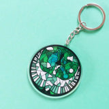 Stained Glass-styled Acrylic Keychain - Hong Kong Black-faced Spoonbill | 彩繪玻璃風鎖匙扣 - 香港黑臉琵鷺