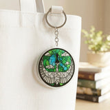 Stained Glass-styled Acrylic Keychain - Hong Kong Black-faced Spoonbill | 彩繪玻璃風鎖匙扣 - 香港黑臉琵鷺