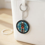 Stained Glass-styled Acrylic Keychain - Hong Kong Clock Tower | 彩繪玻璃風鎖匙扣 - 香港尖沙咀鐘樓