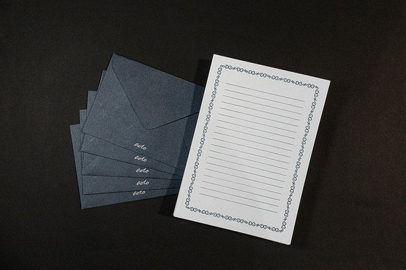 Letterpress Western Letter Writing Set (Navy Blue) | 活版印刷西式信紙信封套裝 (藏藍)