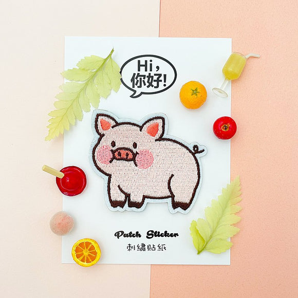 Embroidery Sticker - Pig 刺繡貼紙 - 豬
