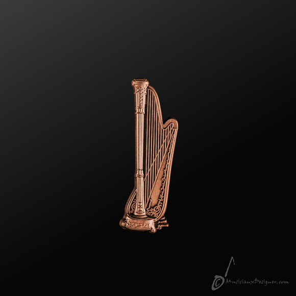 Music Metal Pin - Harp | 樂器金屬胸針 - 豎琴