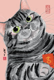 水墨畫貓明信片18 張套裝 (系列6) Chinese Ink Painting Cat Postcard Set of 18 (Series 6)