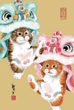水墨畫貓明信片18 張套裝 (系列6) Chinese Ink Painting Cat Postcard Set of 18 (Series 6)