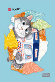 水墨畫貓明信片18 張套裝 (系列7) Chinese Ink Painting Cat Postcard Set of 18 (Series 7)