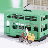 FingerART Paper Art Model with Plastic Box - Hong Kong Tram | FingerART紙藝模型連展示盒 - 電車