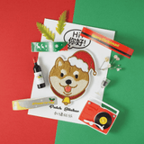 Embroidery Sticker - X'mas Shiba Inu 刺繡貼紙 - 聖誕柴犬